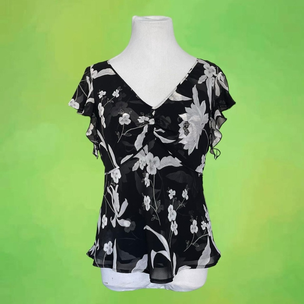 Y2K Floral Ruffle Blouse